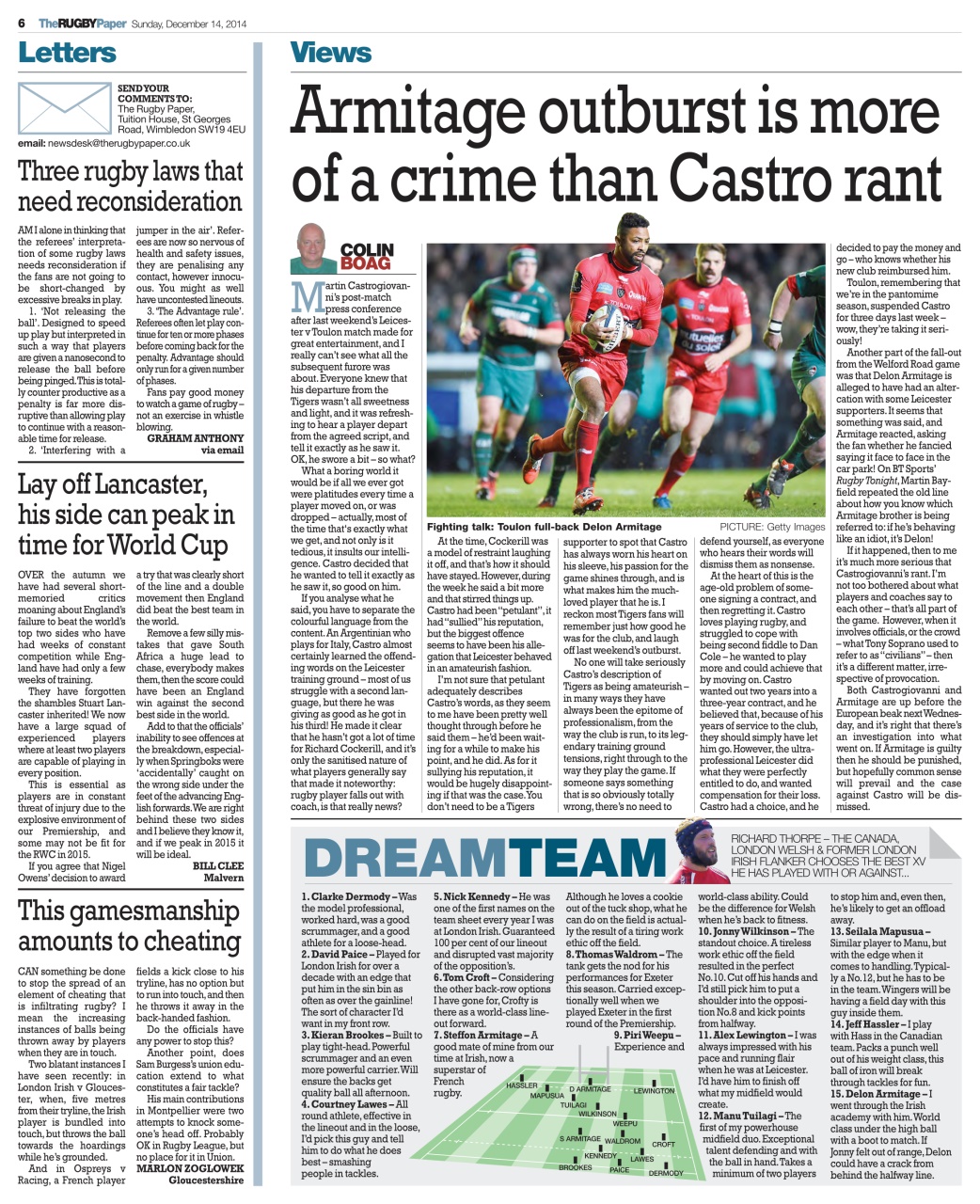 The Rugby Paper Preview Pages