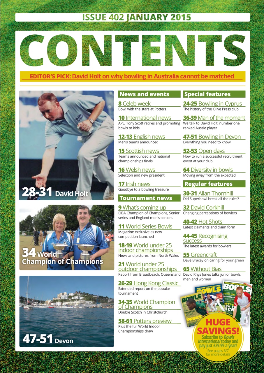 Bowls International Preview Pages