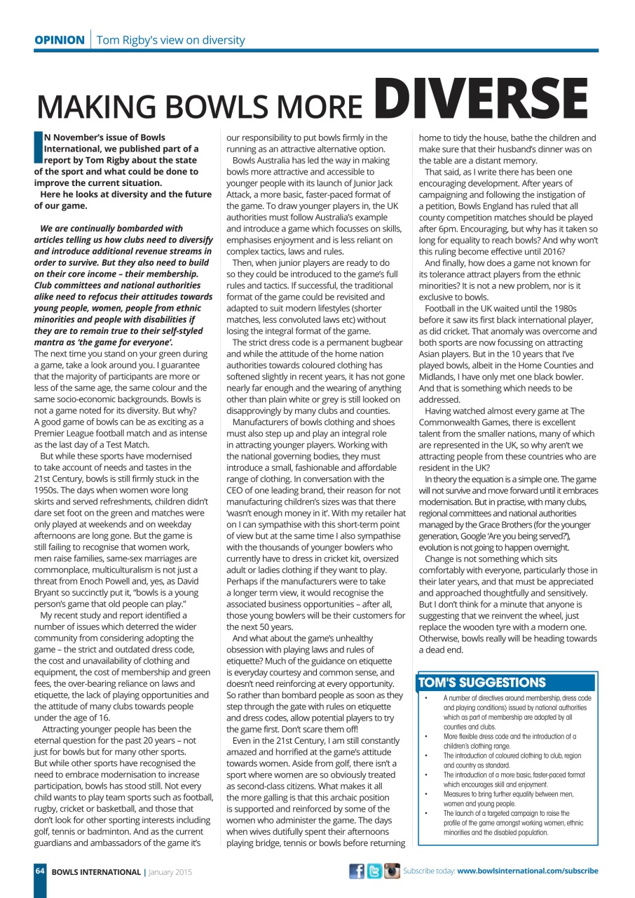 Bowls International Preview Pages