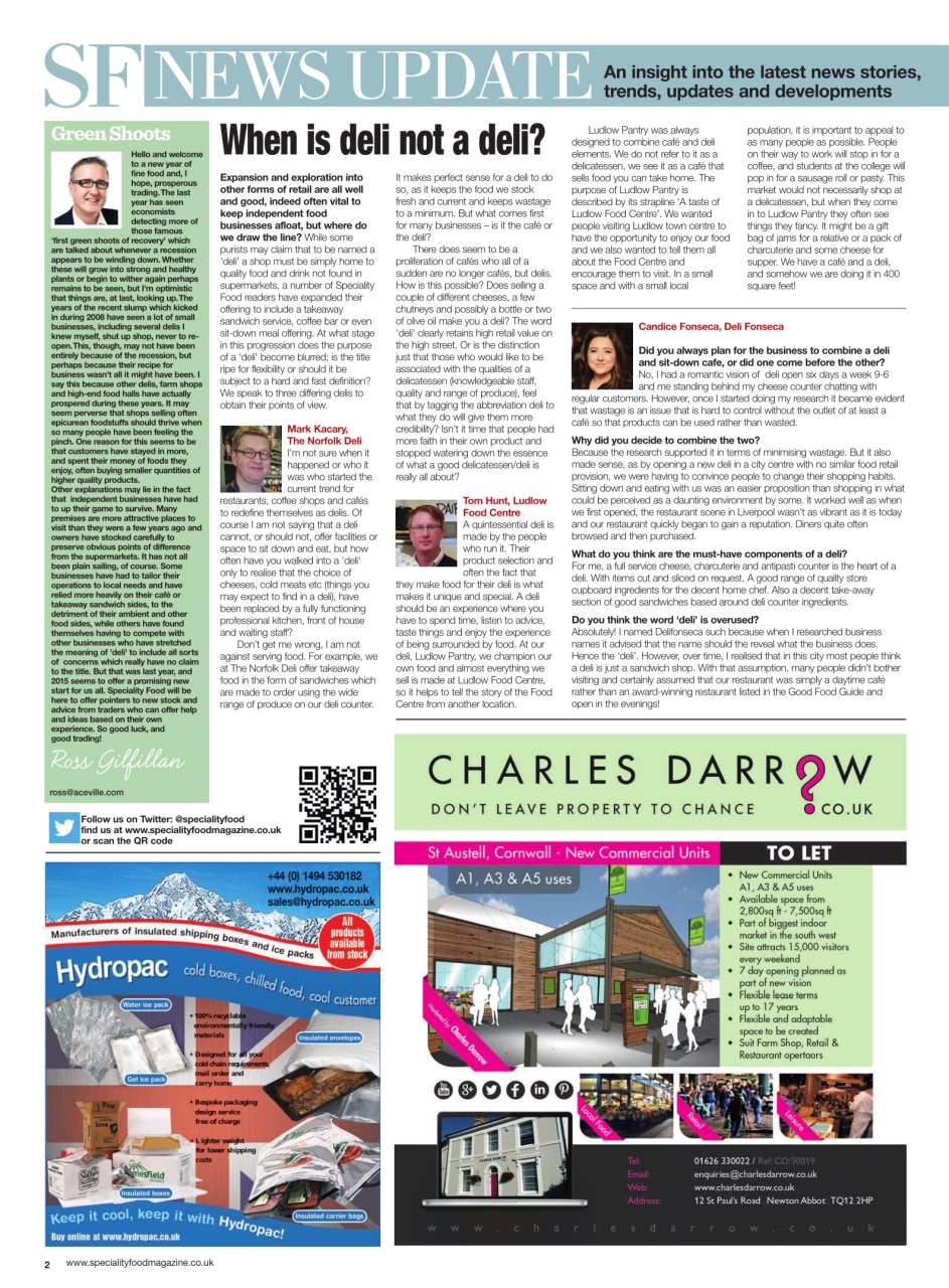 Speciality Food Preview Pages