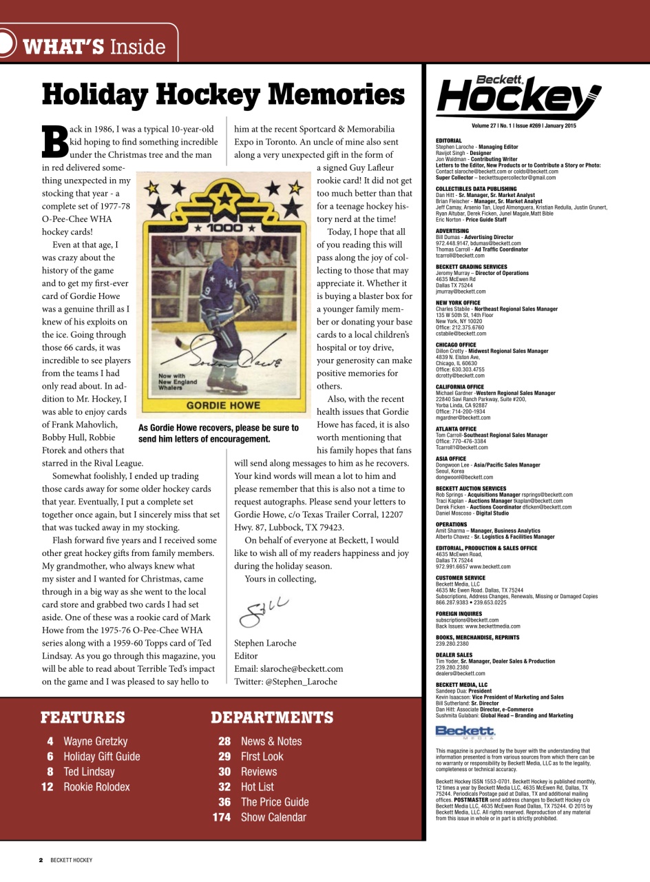 Beckett Hockey Magazine Preview Pages