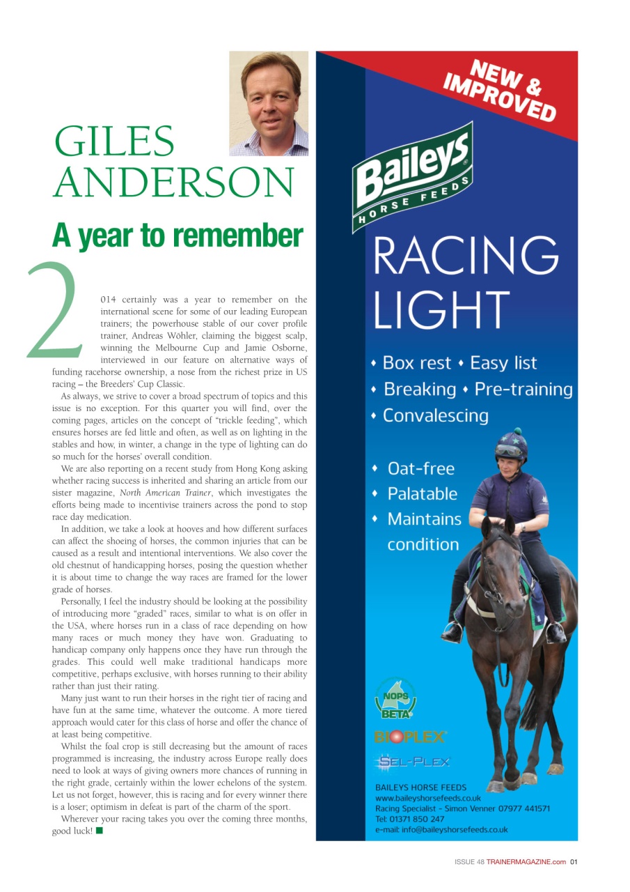 European Trainer Magazine - horse racing Preview Pages