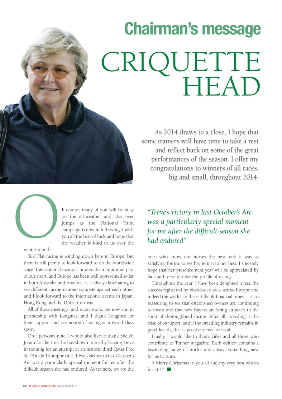 European Trainer Magazine - horse racing Preview Pages