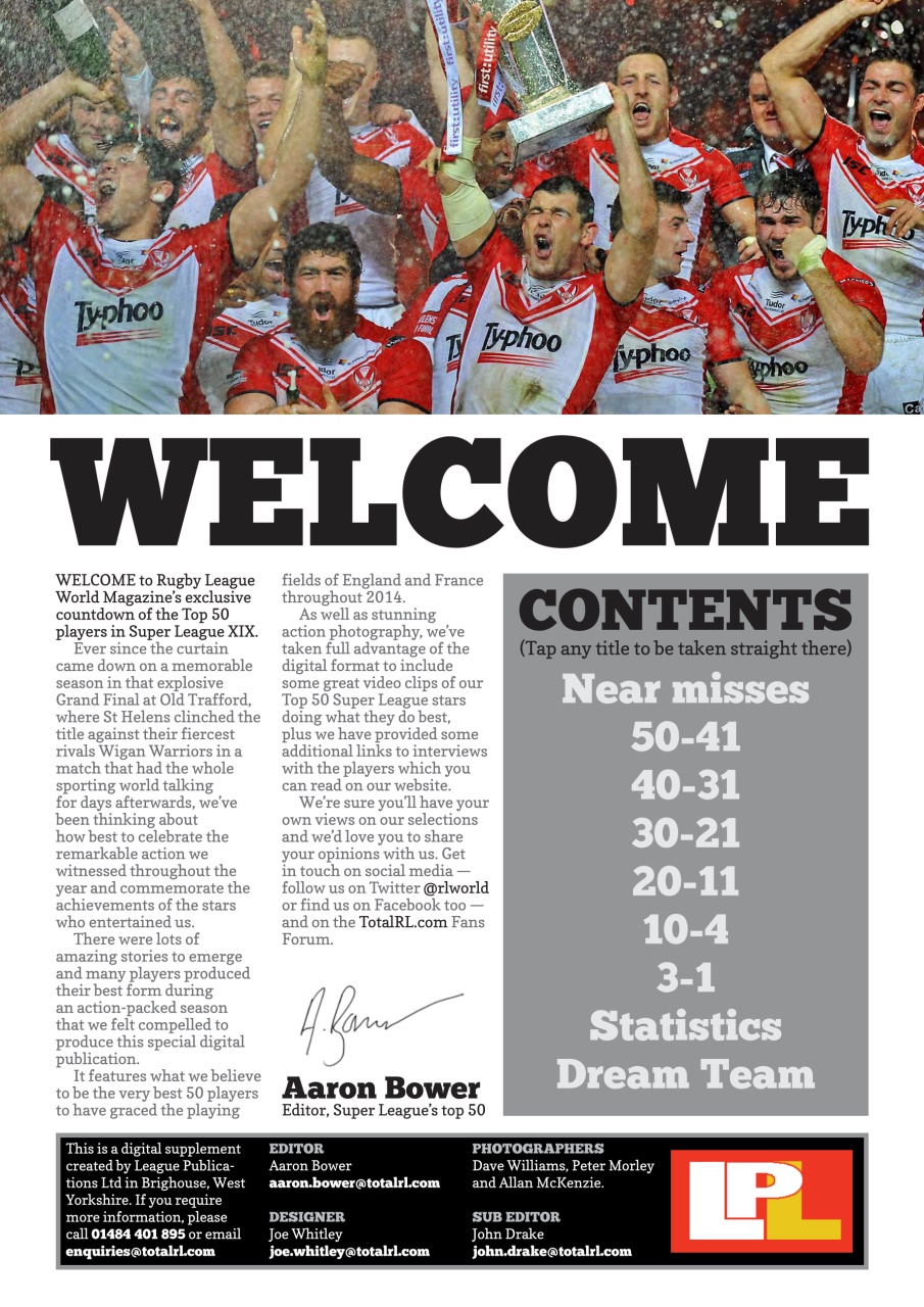 Rugby League World Preview Pages