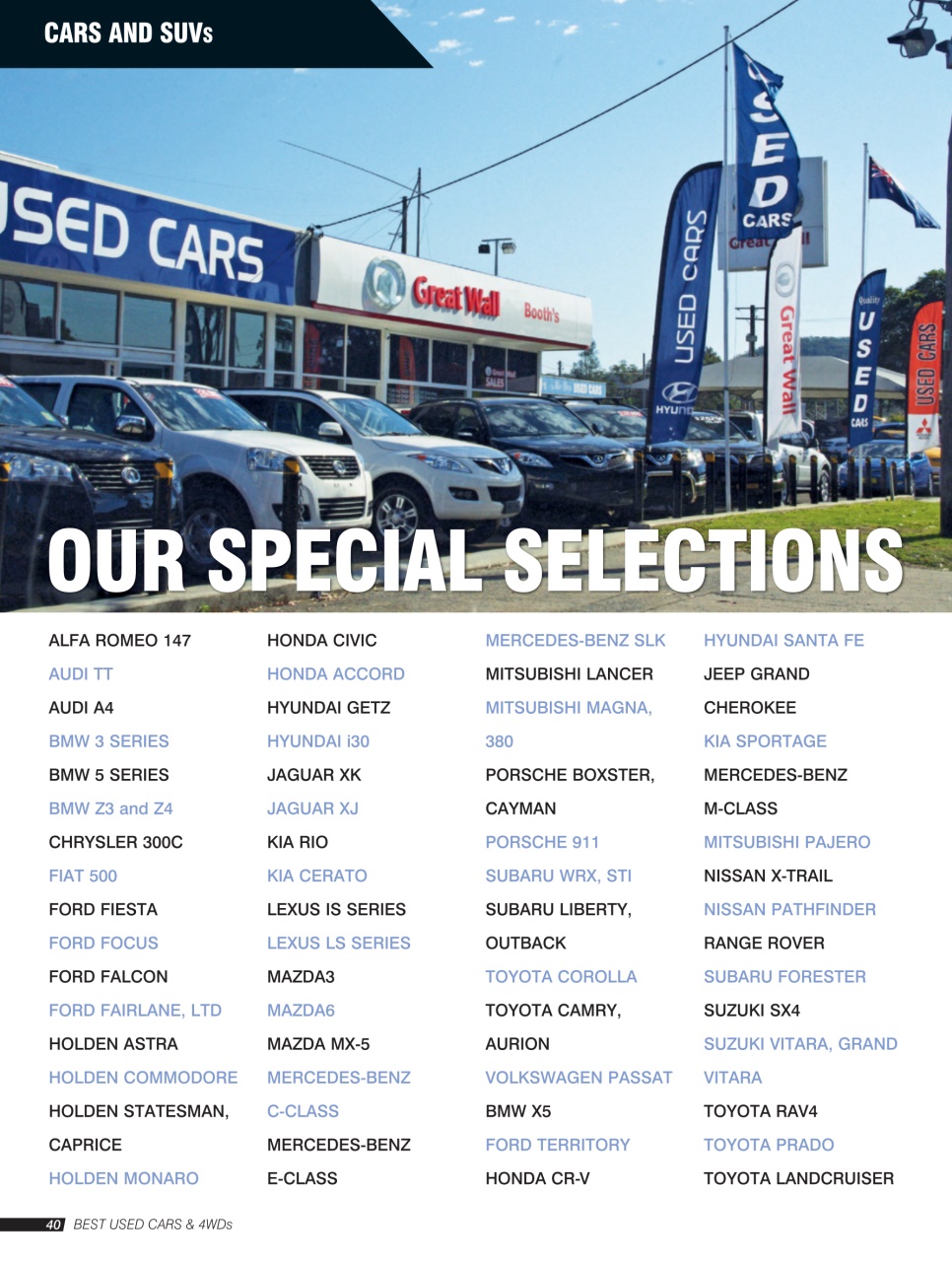 Australia's Best Used Cars and 4WDs Preview Pages