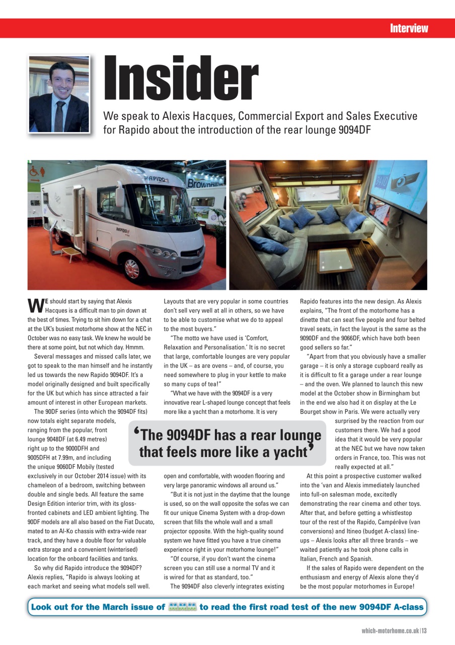 What Motorhome magazine Preview Pages