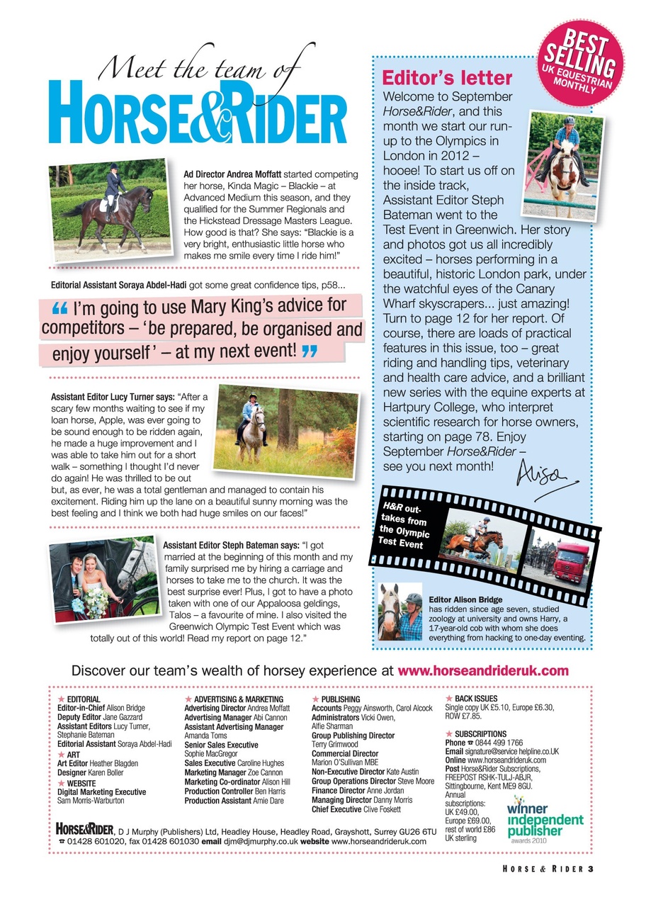 Horse&Rider Magazine - UK equestrian magazine for Horse and Rider Preview Pages