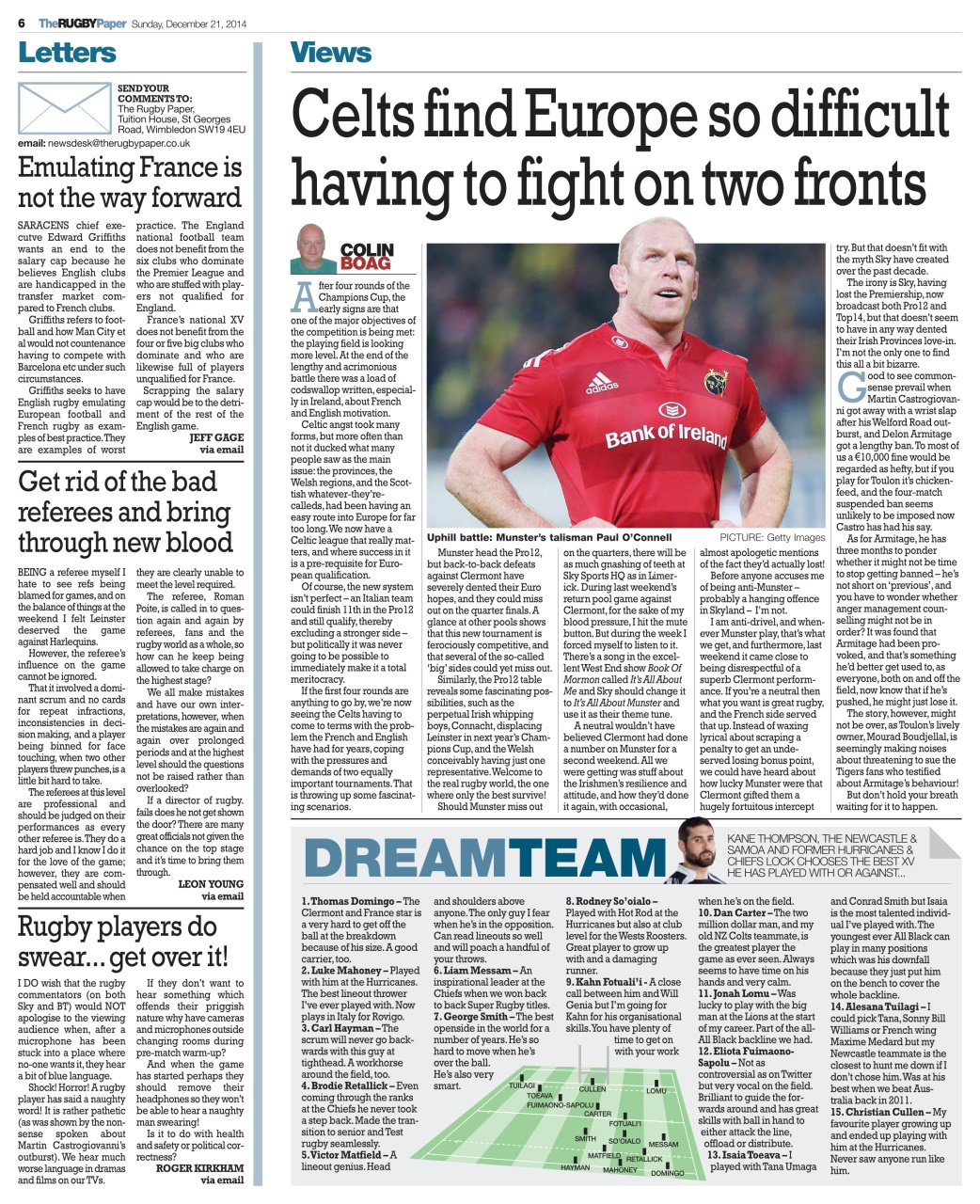 The Rugby Paper Preview Pages