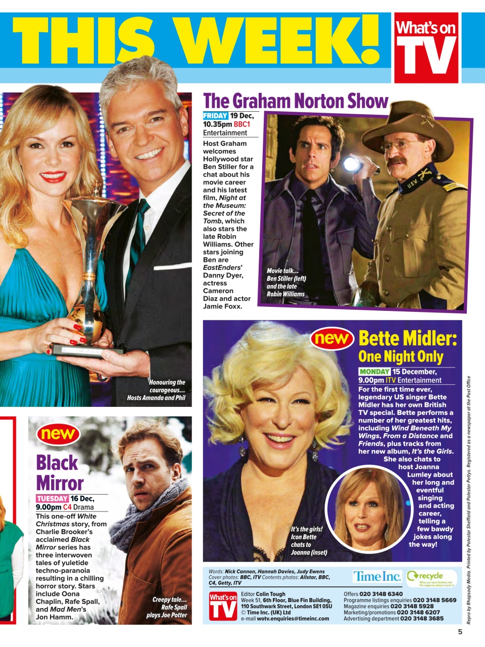 What's on TV Preview Pages