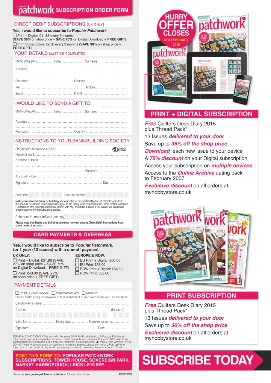 Popular Patchwork Magazine Preview Pages