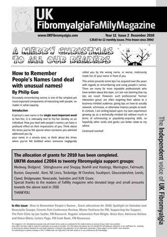 Fibromyalgia Magazine issue December 2010
