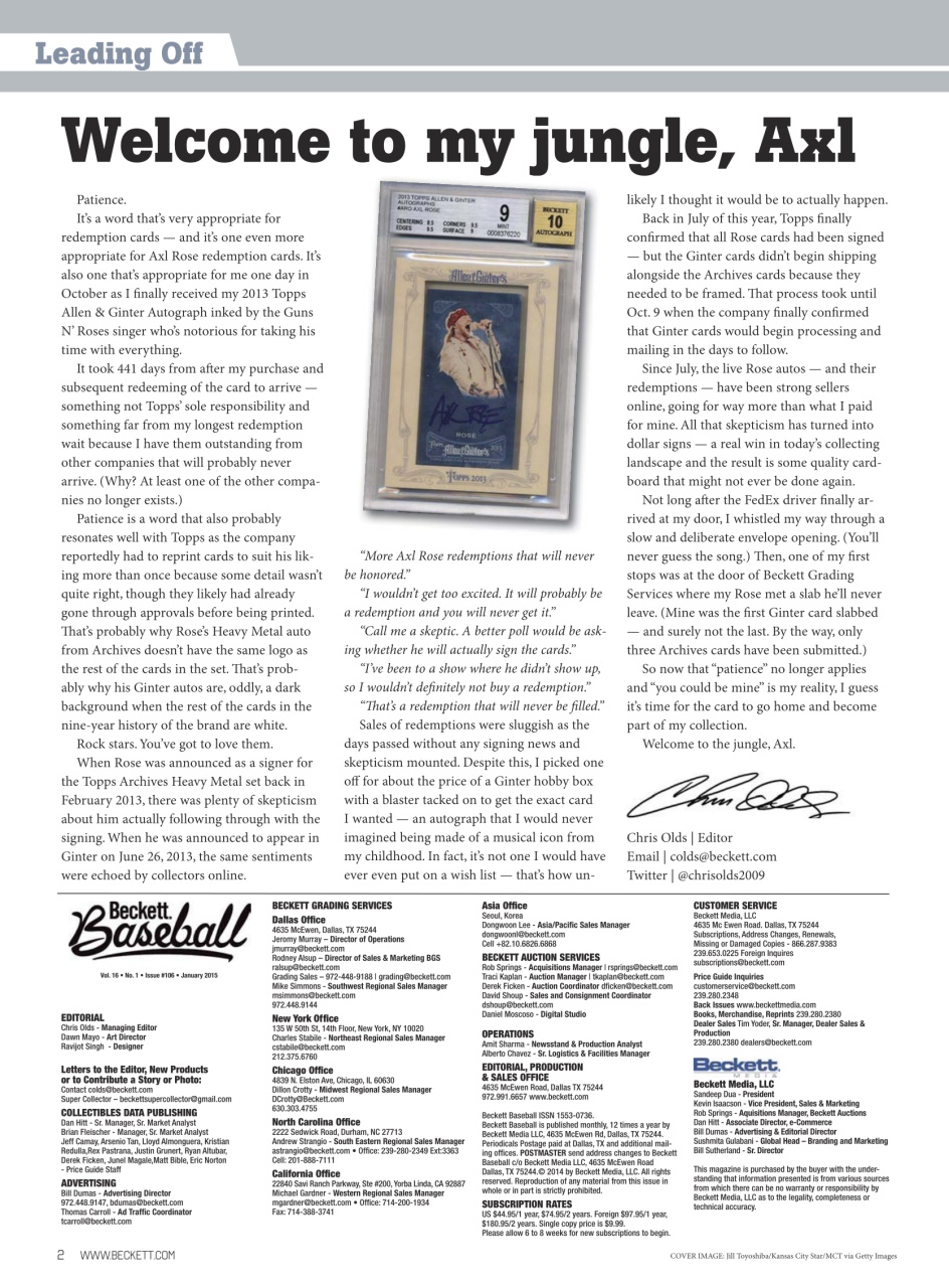 Beckett Baseball Magazine Preview Pages