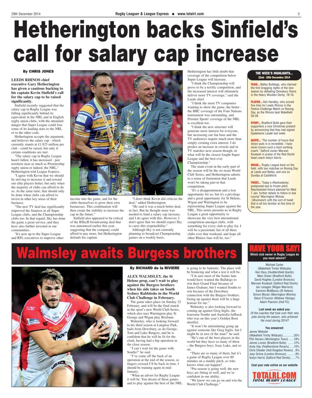 League Express Preview Pages