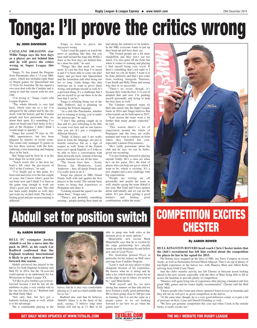 League Express Preview Pages