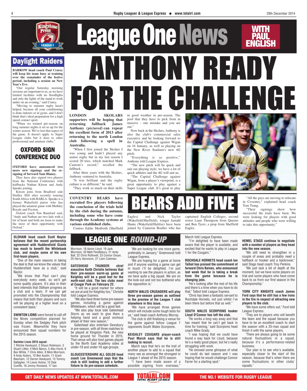 League Express Preview Pages