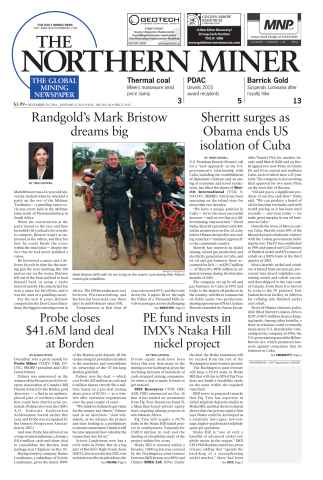The Northern Miner issue Vol. 100 No. 46