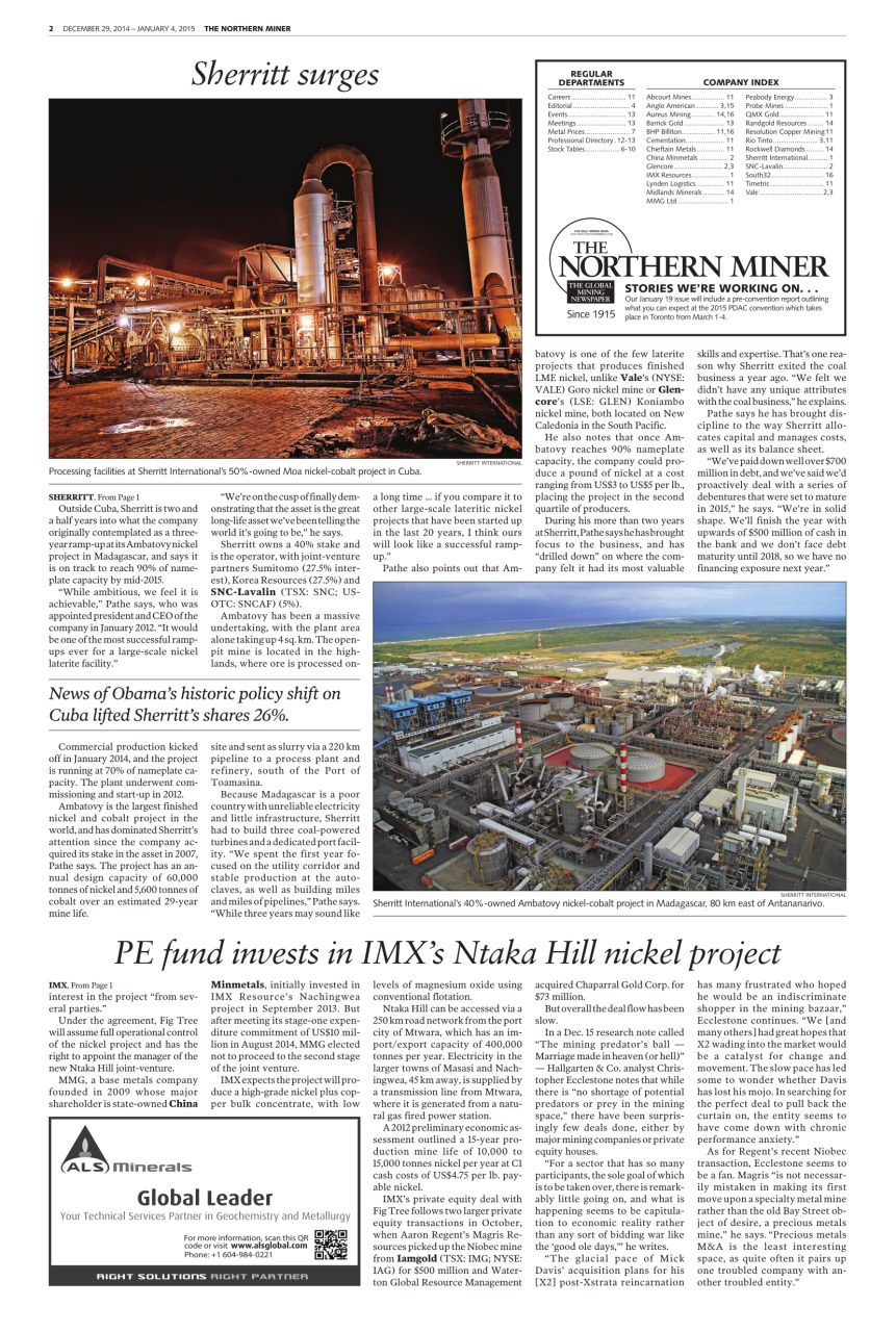 The Northern Miner Preview Pages