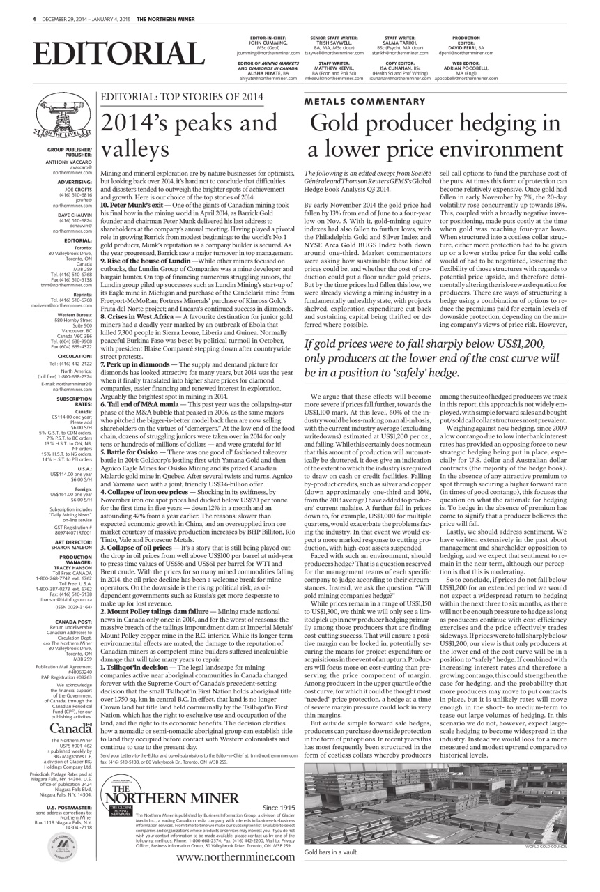 The Northern Miner Preview Pages