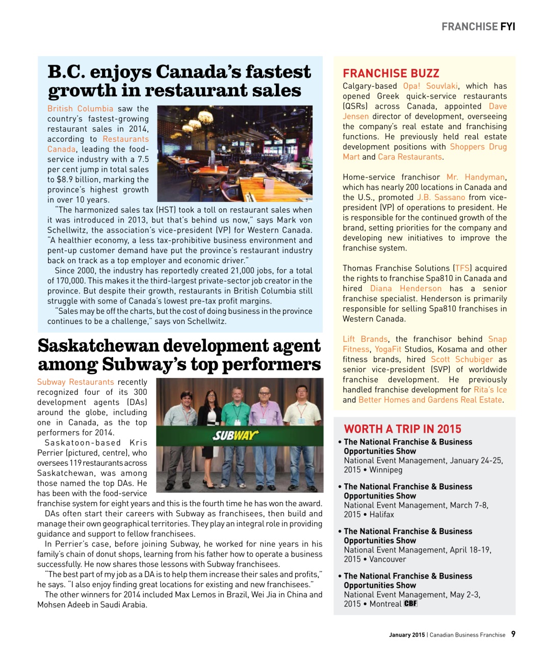 Canadian Business Franchise Preview Pages