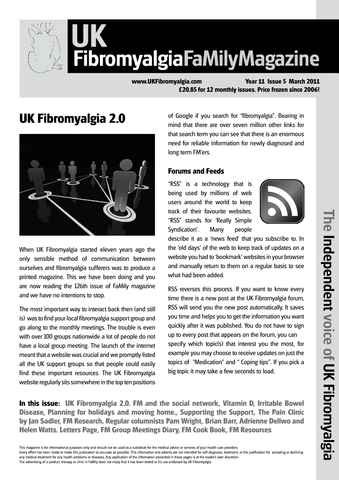 Fibromyalgia Magazine issue March 2011