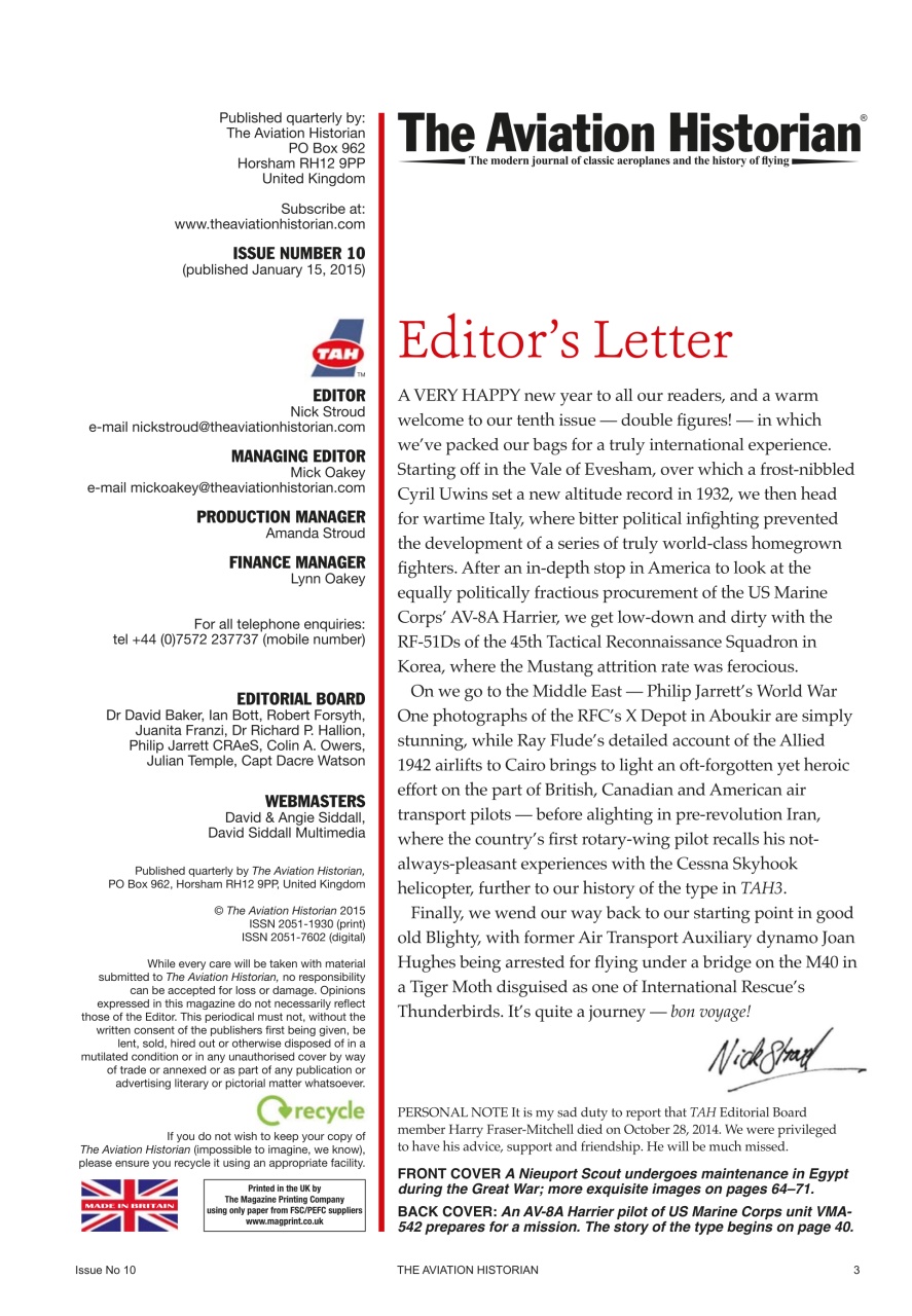 The Aviation Historian Magazine Preview Pages
