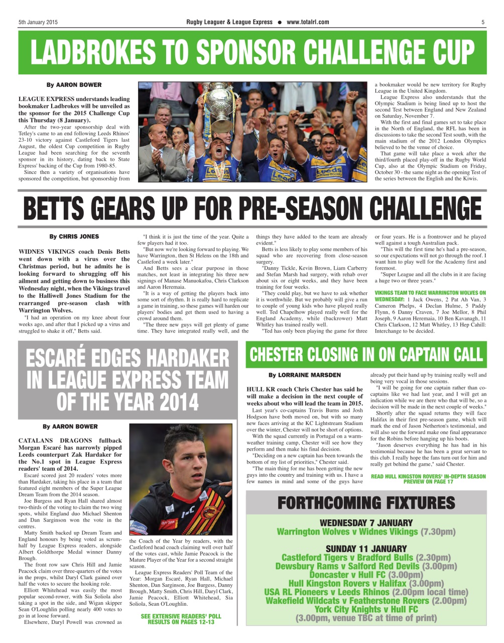 League Express Preview Pages