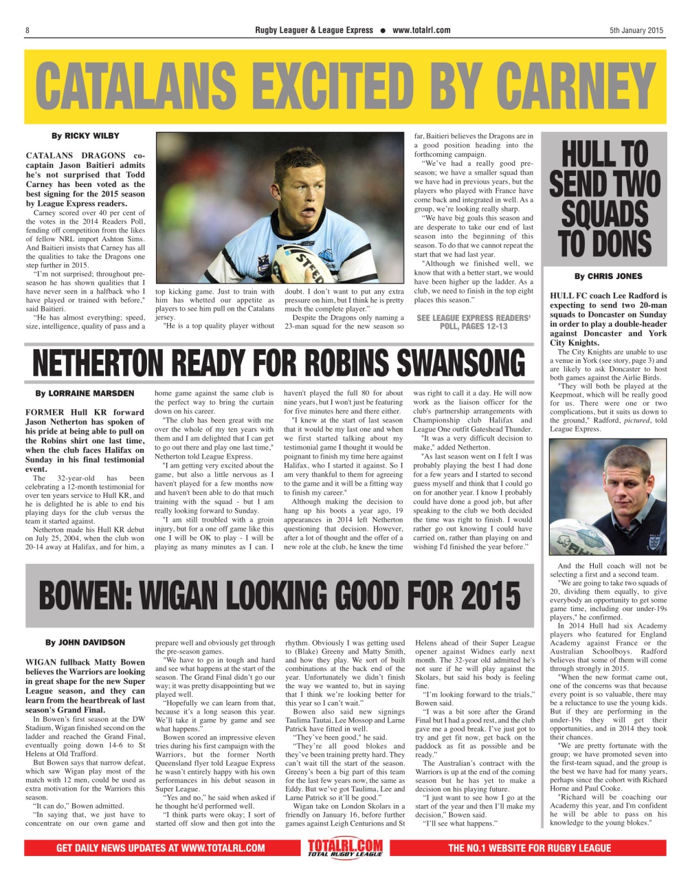 League Express Preview Pages