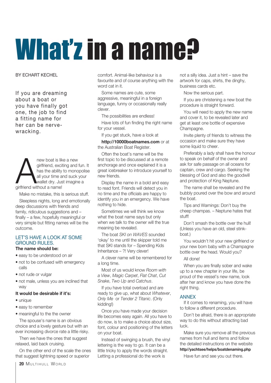 Multihull World Preview Pages