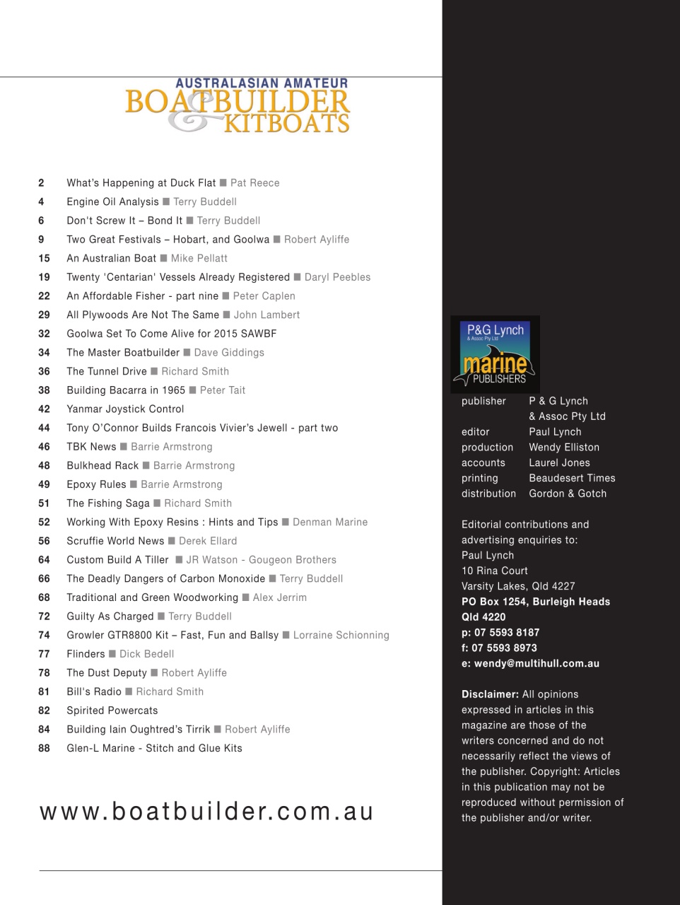 Australian Amateur Boat Builder Preview Pages