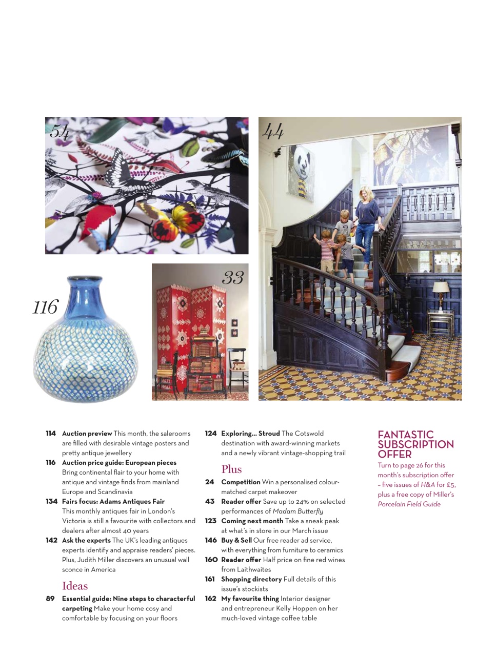 Homes & Antiques Magazine Preview Pages