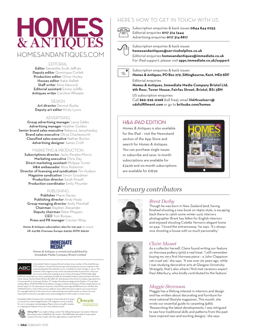 Homes & Antiques Magazine Preview Pages