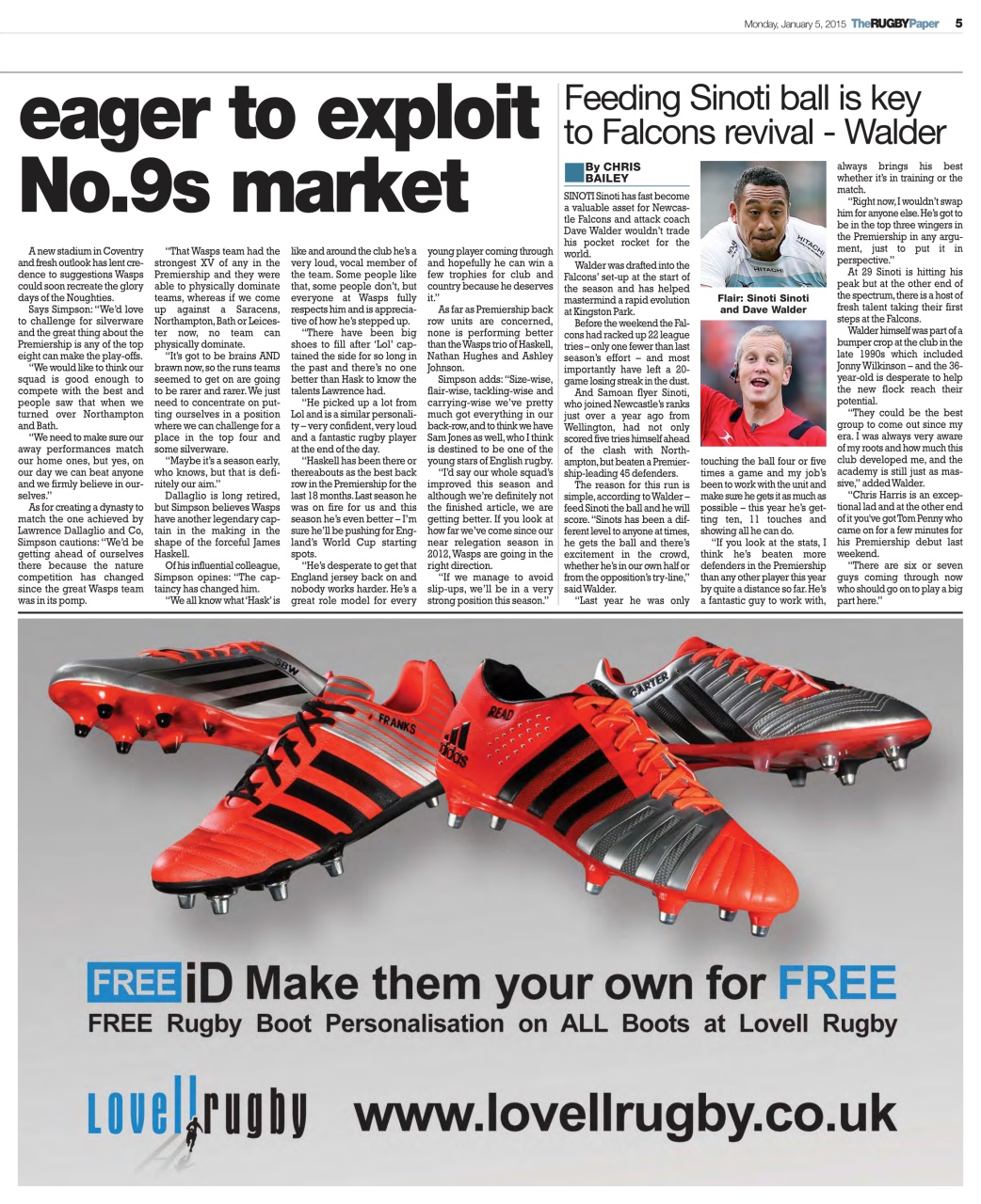 The Rugby Paper Preview Pages