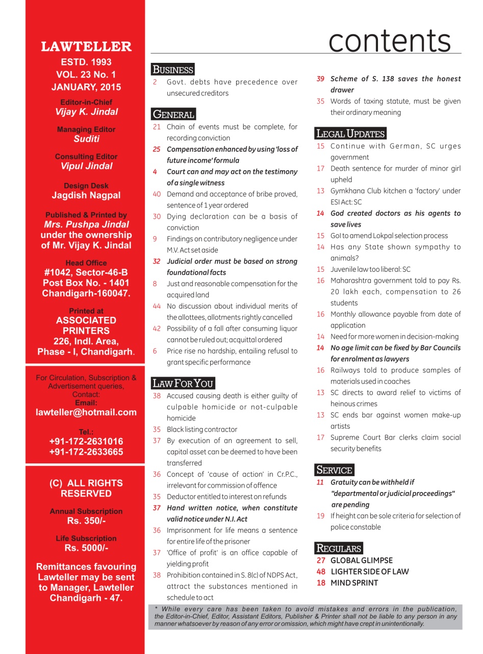 Lawteller – A Legal Awareness Magazine Preview Pages