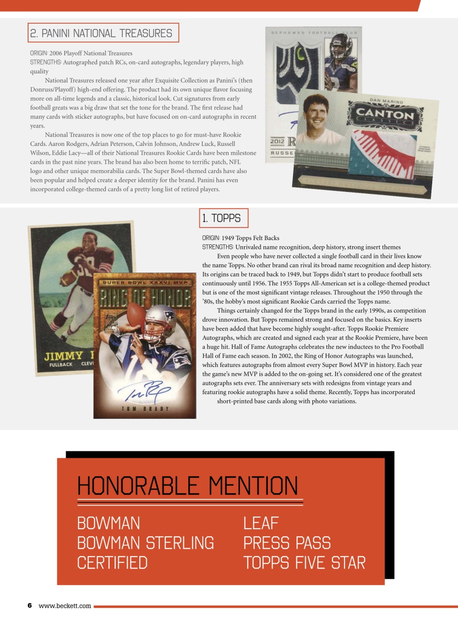 Beckett Football Magazine Preview Pages