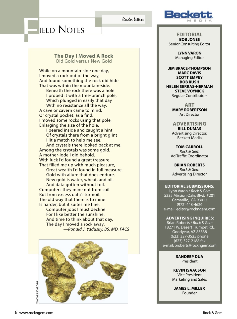 Rock&Gem Magazine Preview Pages