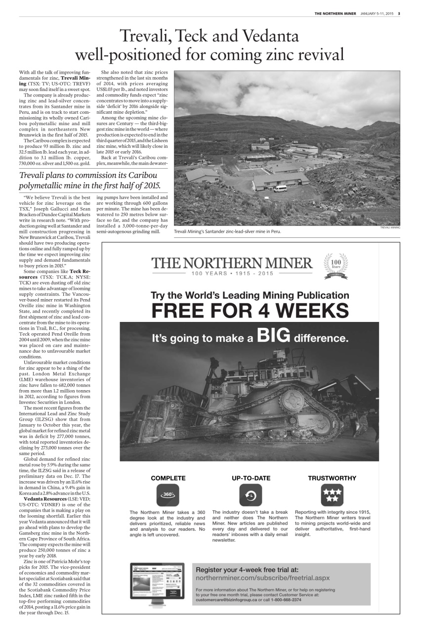 The Northern Miner Preview Pages
