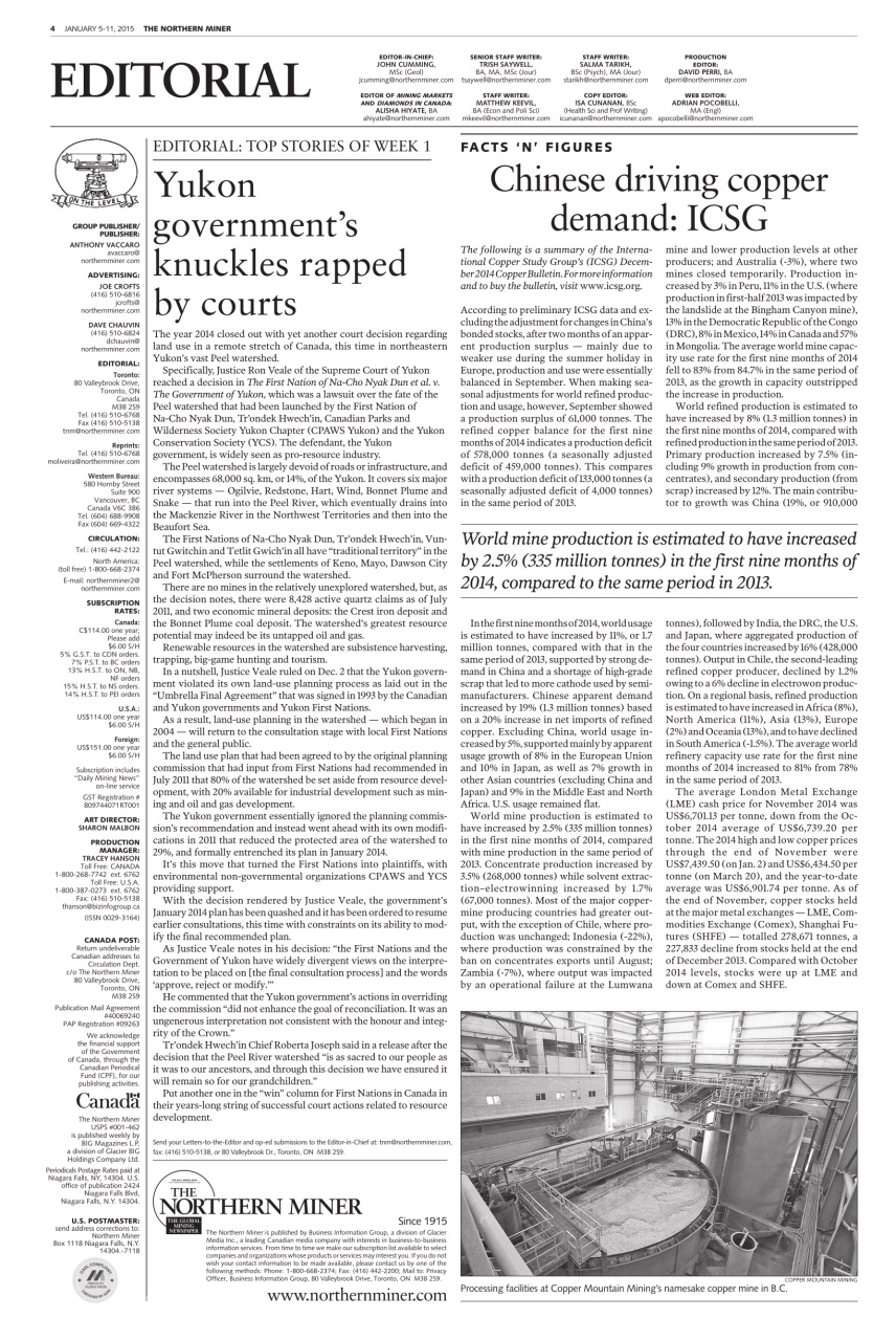 The Northern Miner Preview Pages