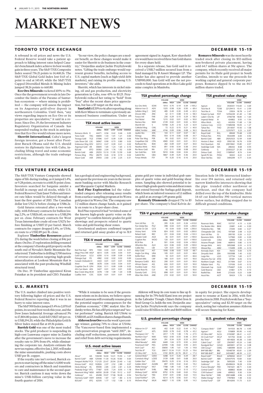 The Northern Miner Preview Pages