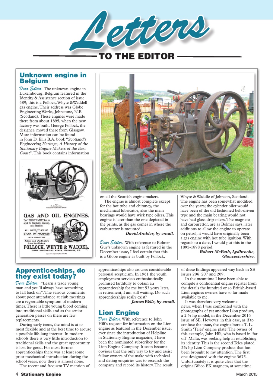Stationary Engine Preview Pages