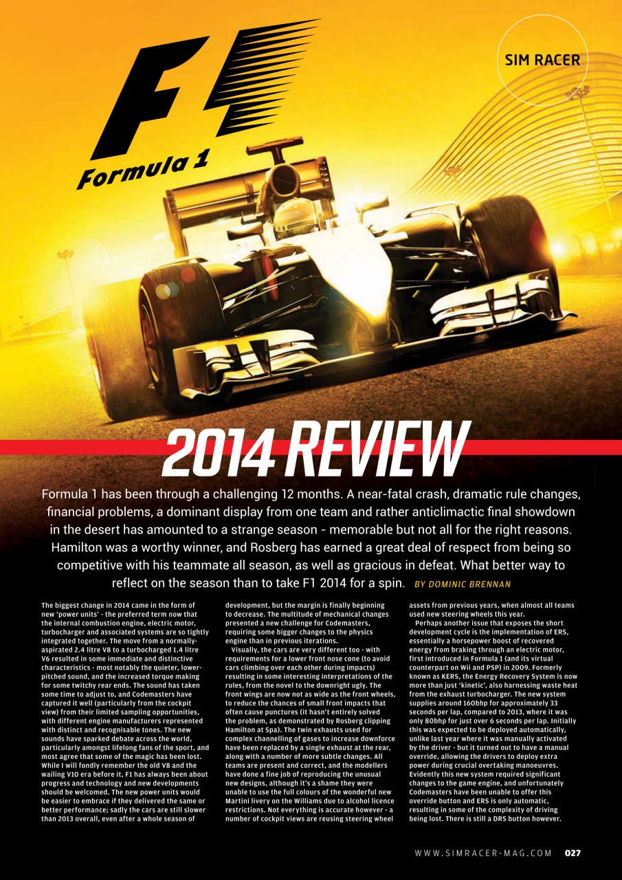 Sim Racer Preview Pages