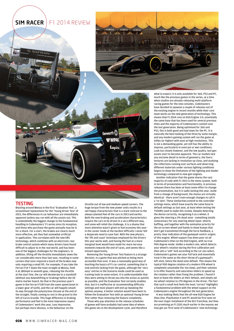 Sim Racer Preview Pages