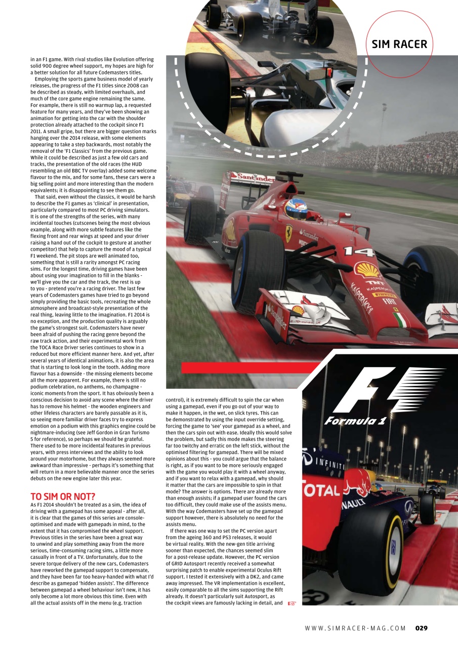 Sim Racer Preview Pages