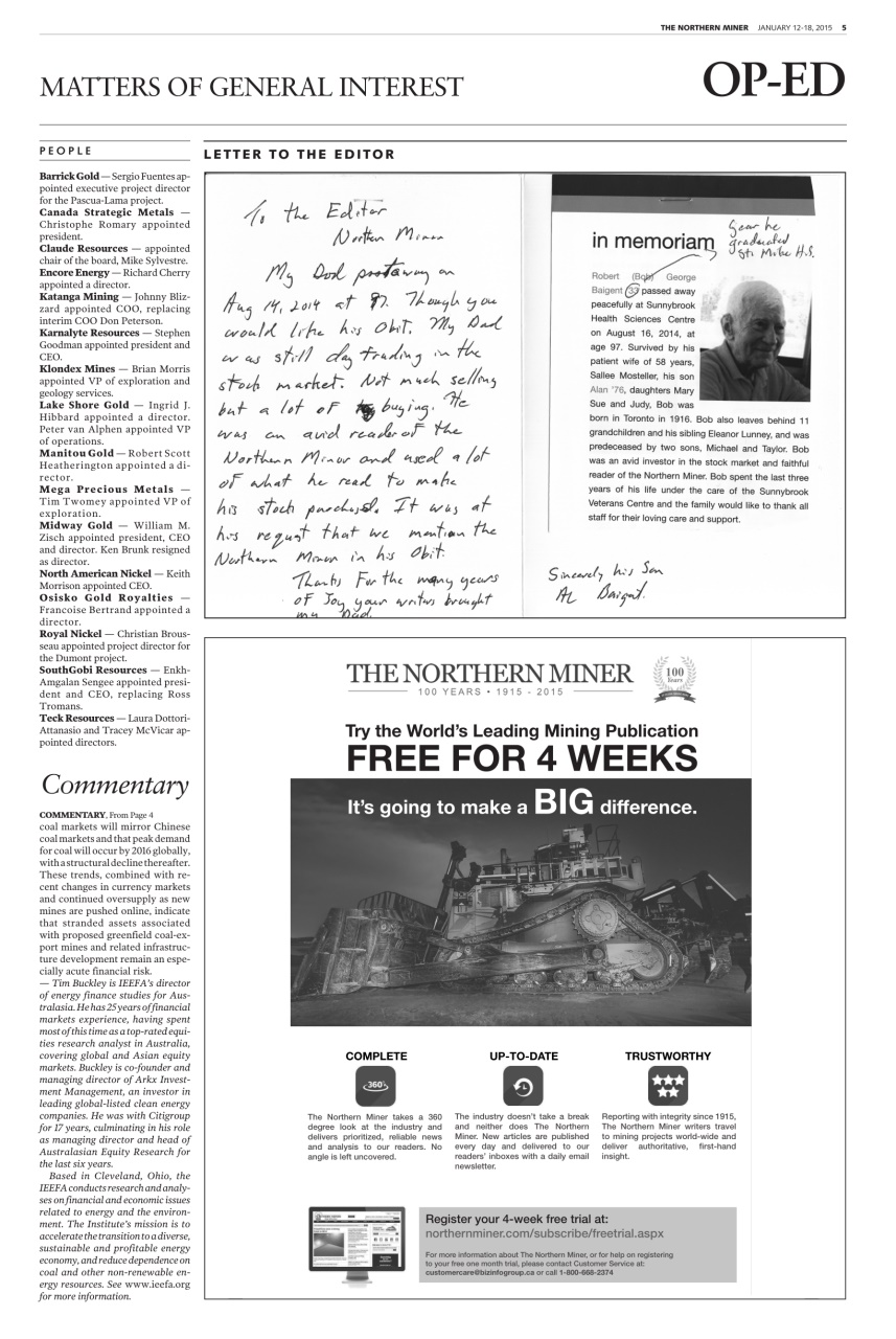 The Northern Miner Preview Pages