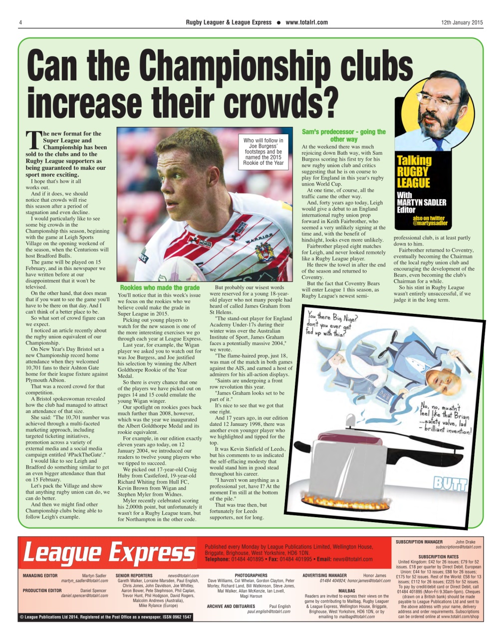 League Express Preview Pages
