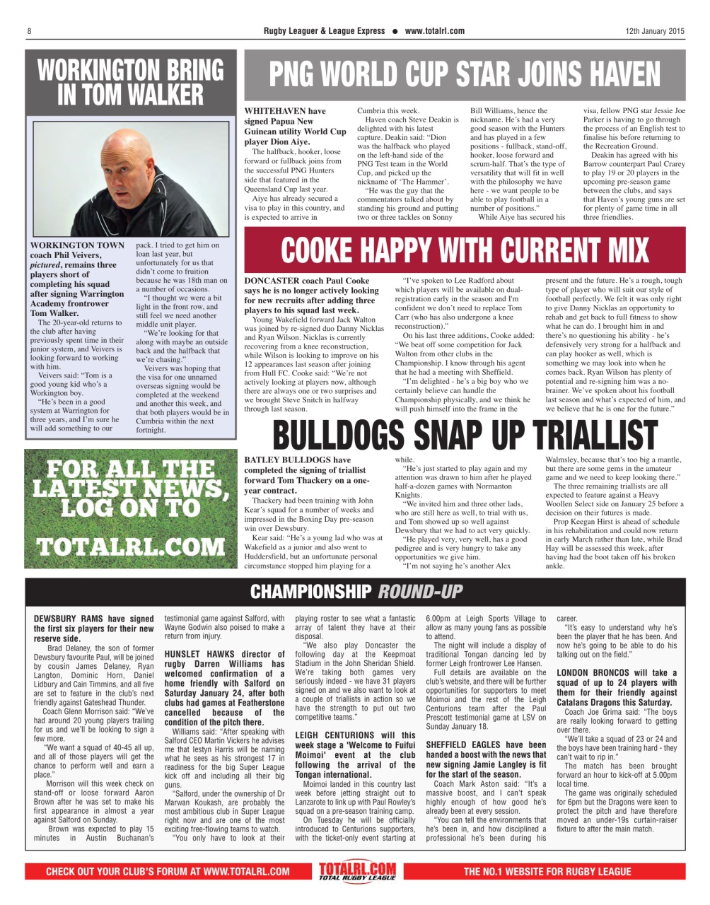 League Express Preview Pages