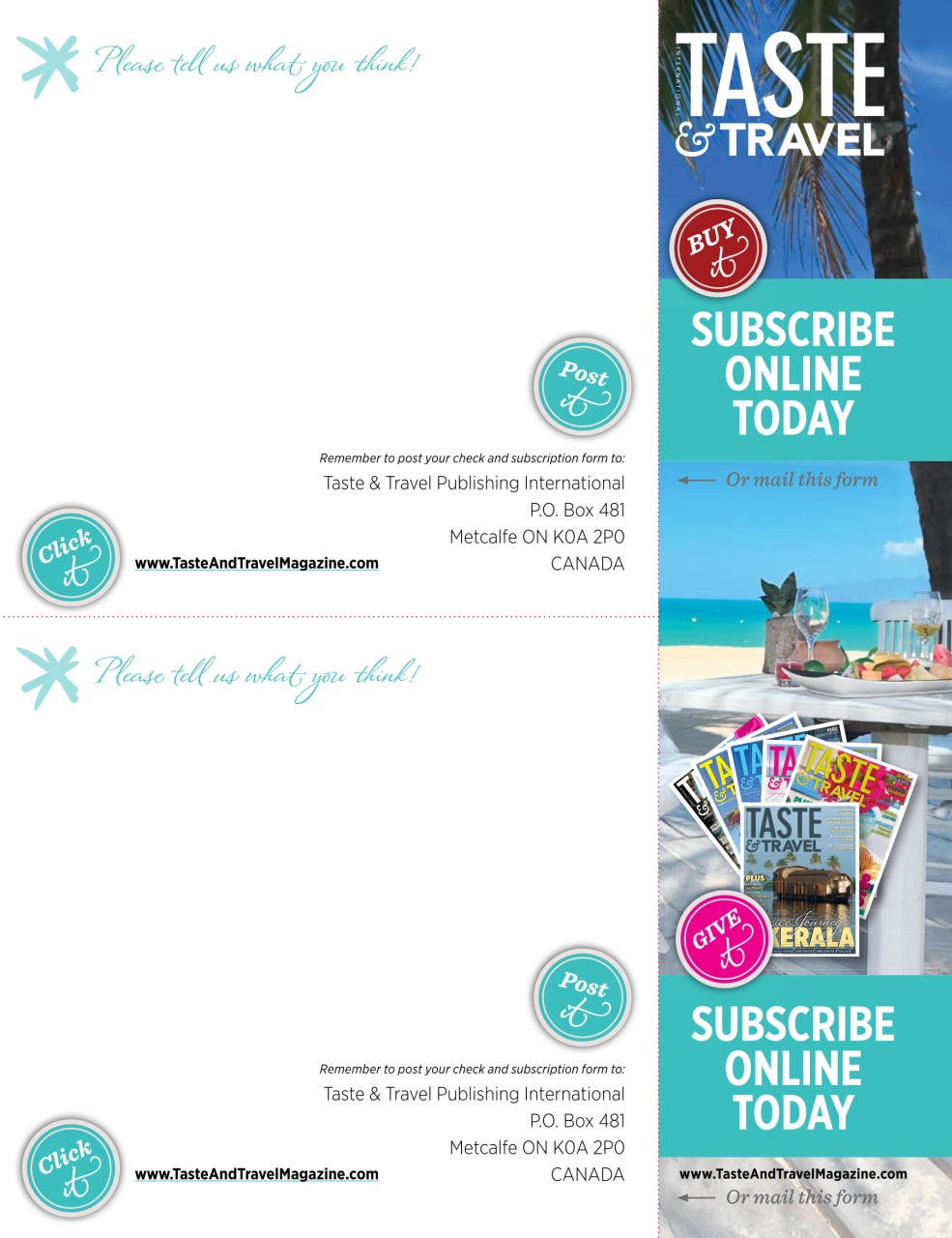 Taste & Travel International Preview Pages