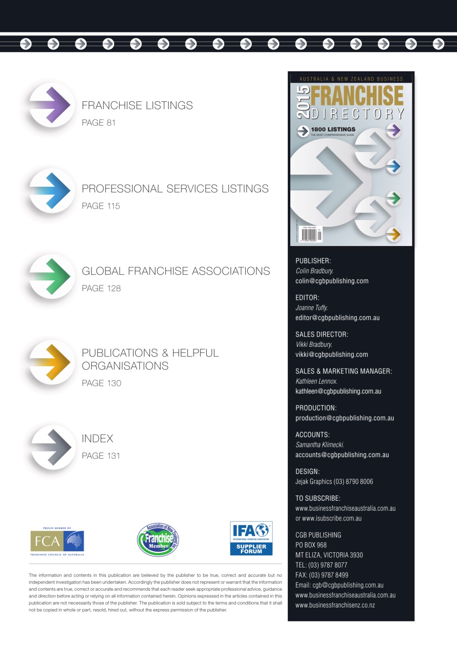 Business Franchise Directory Preview Pages