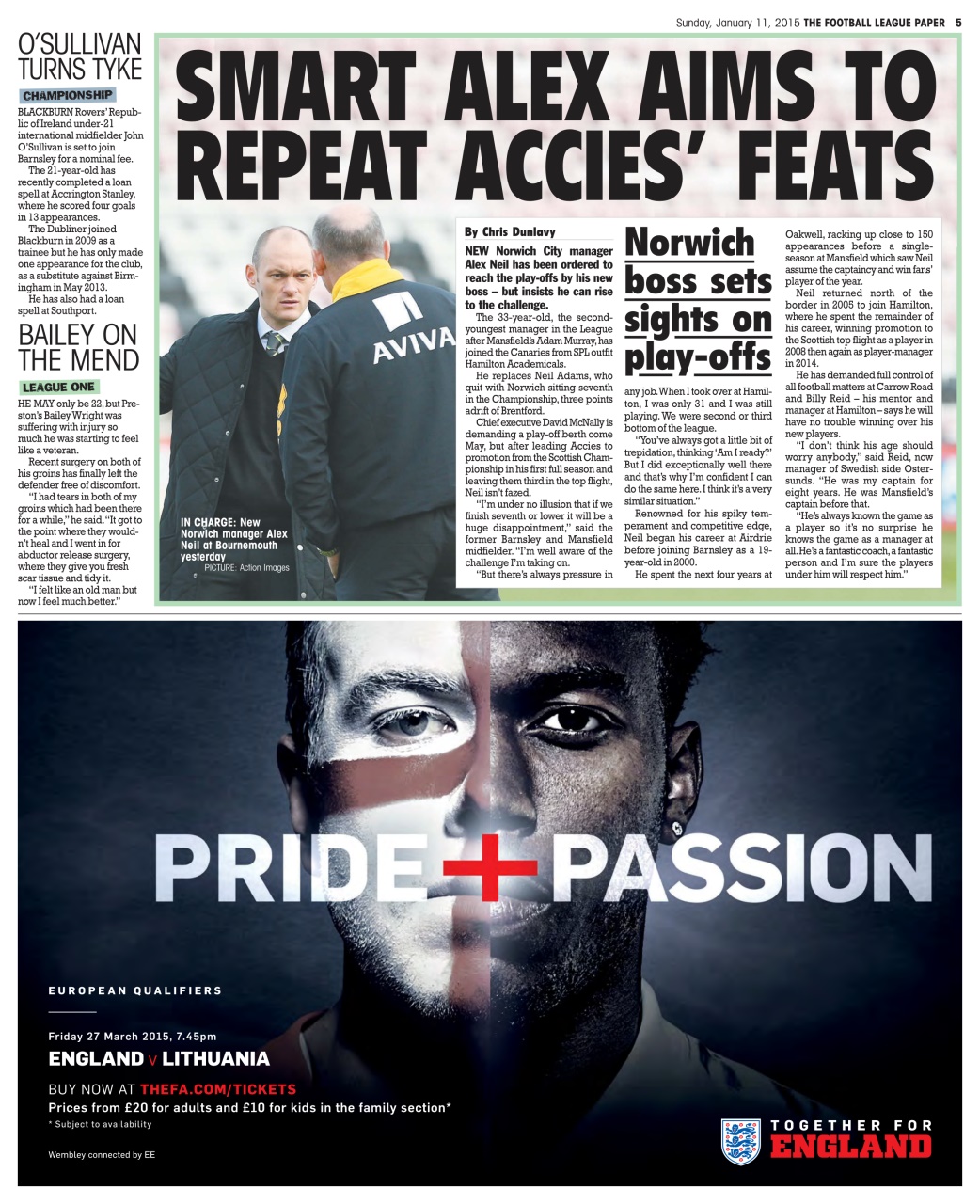 The Football League Paper Preview Pages