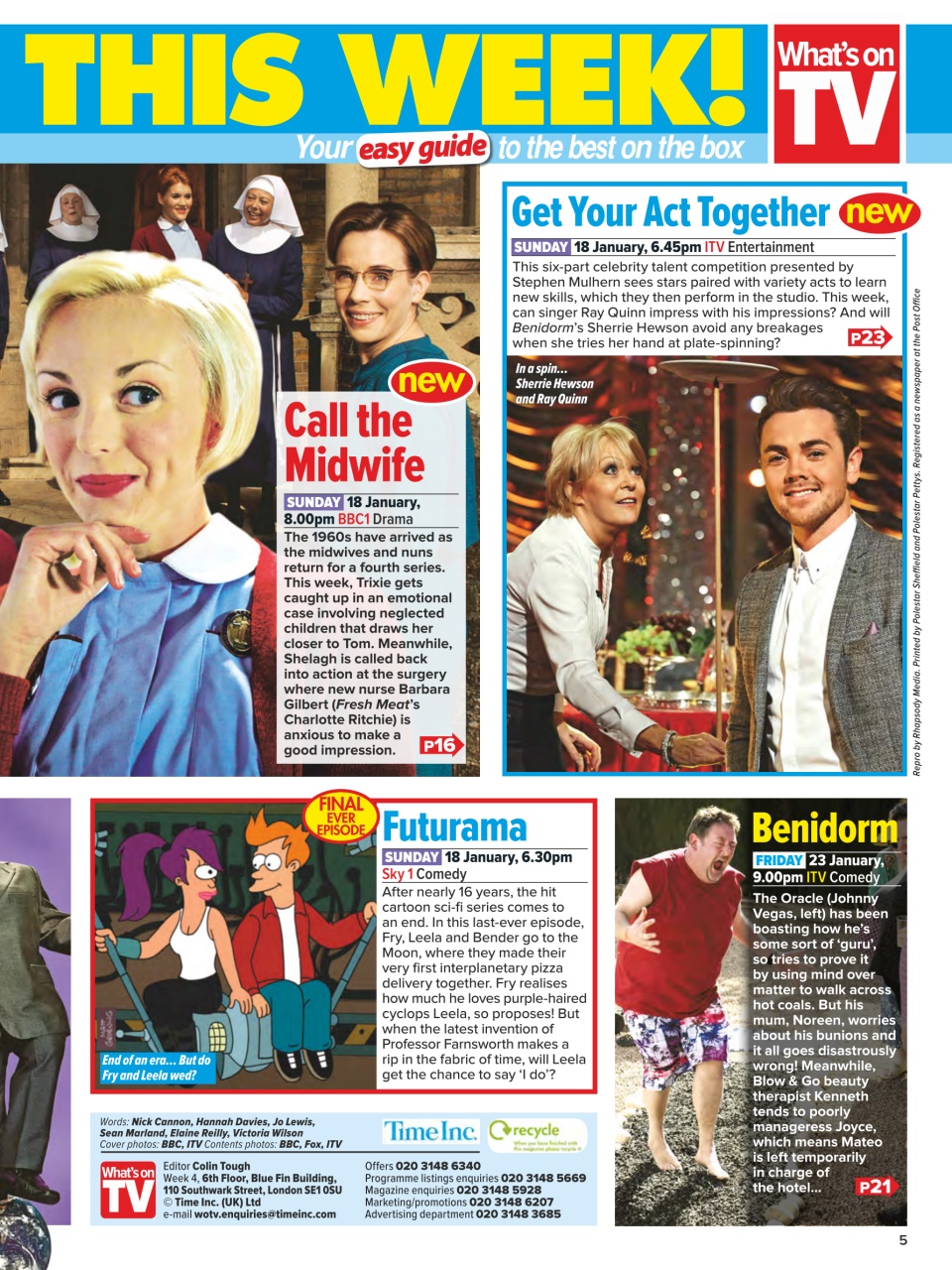 What's on TV Preview Pages