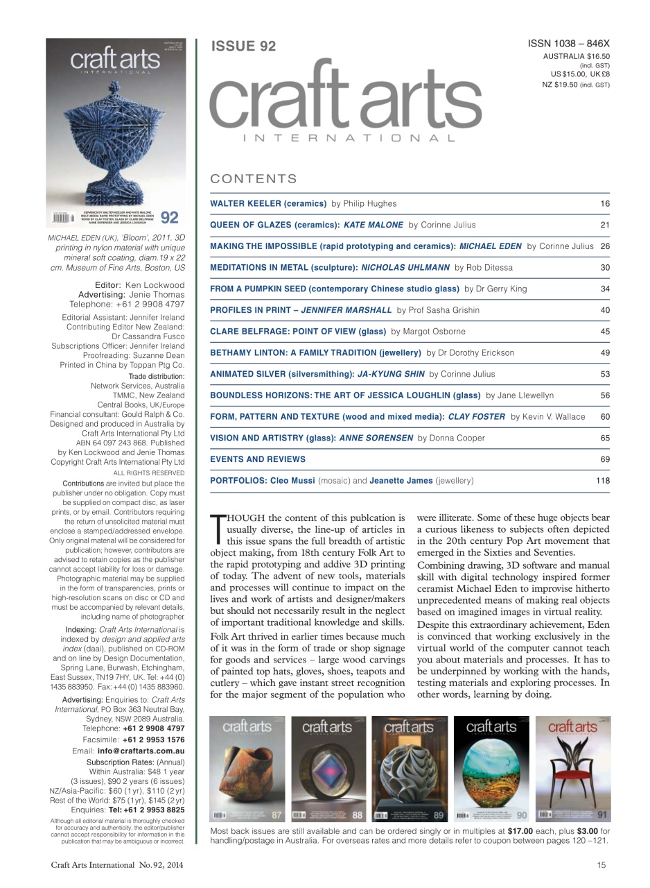Craft Arts International Preview Pages